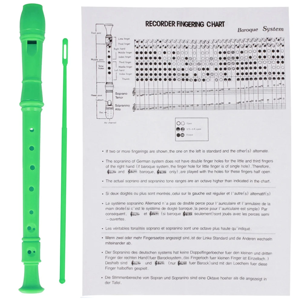 Кларнет ABS Музыкальный Инструмент музыкальное образование с чистящей палкой для детей - Цвет: Зеленый