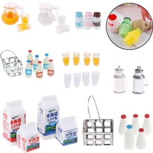 1/12 кукольный домик миниатюрная полка для молока корзина кувшин с крышкой бутылка Кукольный дом кухонные аксессуары мебель Декор детские игрушки сделай сам