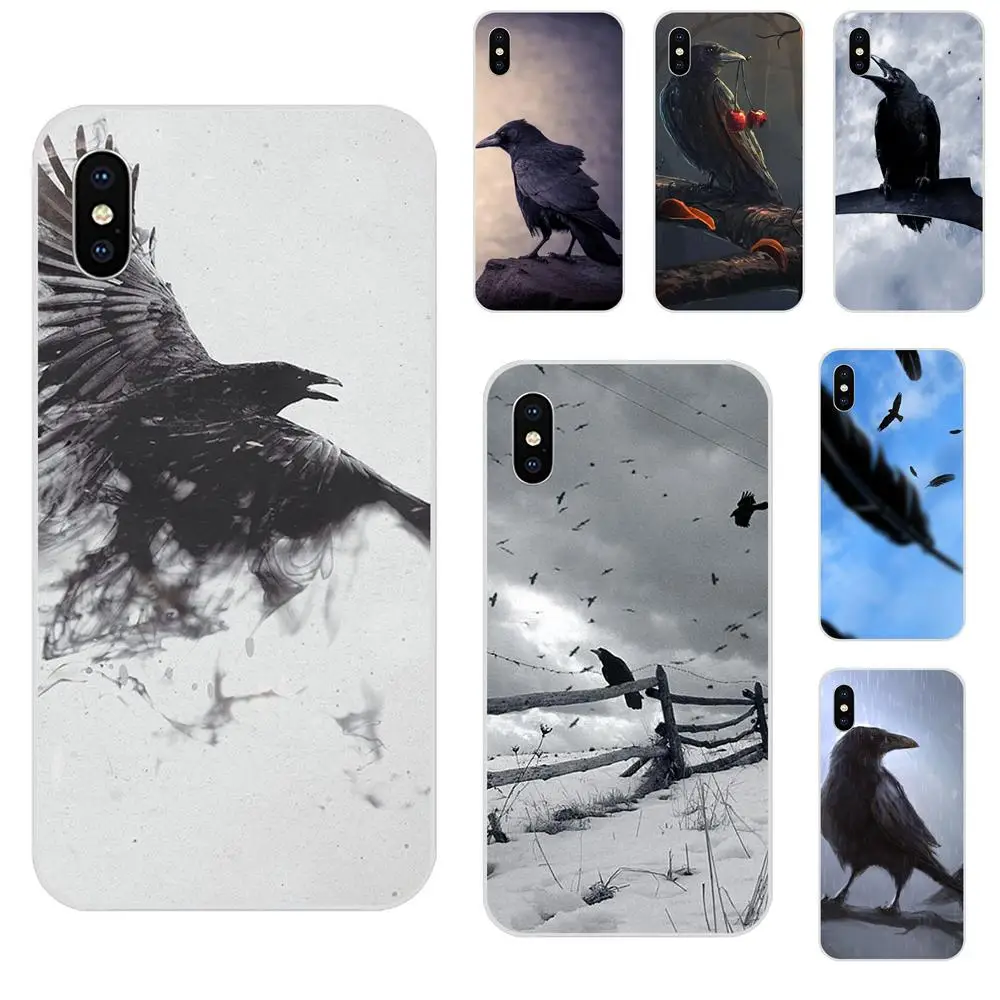 

New Personalized Print Phone Accessories Case Animal Bird Black Crow For Apple iPhone 4 4S 5 5C 5S SE 6 6S 7 8 Plus X XS Max XR