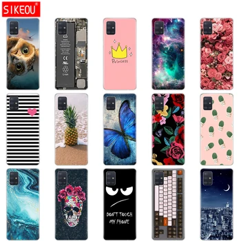 

For Samsung Galaxy A51 Case Silicon Transparent Back Cover Phone Case For Samsung A51 A515 Soft Case 6.5inch Retro flower