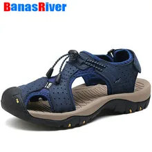 Большие размеры; уличные кожаные мужские сандалии; Летняя обувь; пляжная модная Высококачественная брендовая Уличная обувь; повседневные кроссовки; Sandalia Masculina