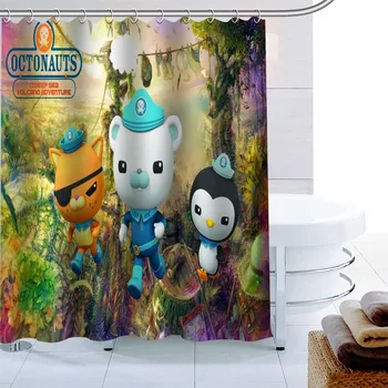 

Custom Octonauts Cartoon Shower Curtain Waterproof Fabric Bath Curtain 180X180cm Polyester Fabric Bathroom Curtain