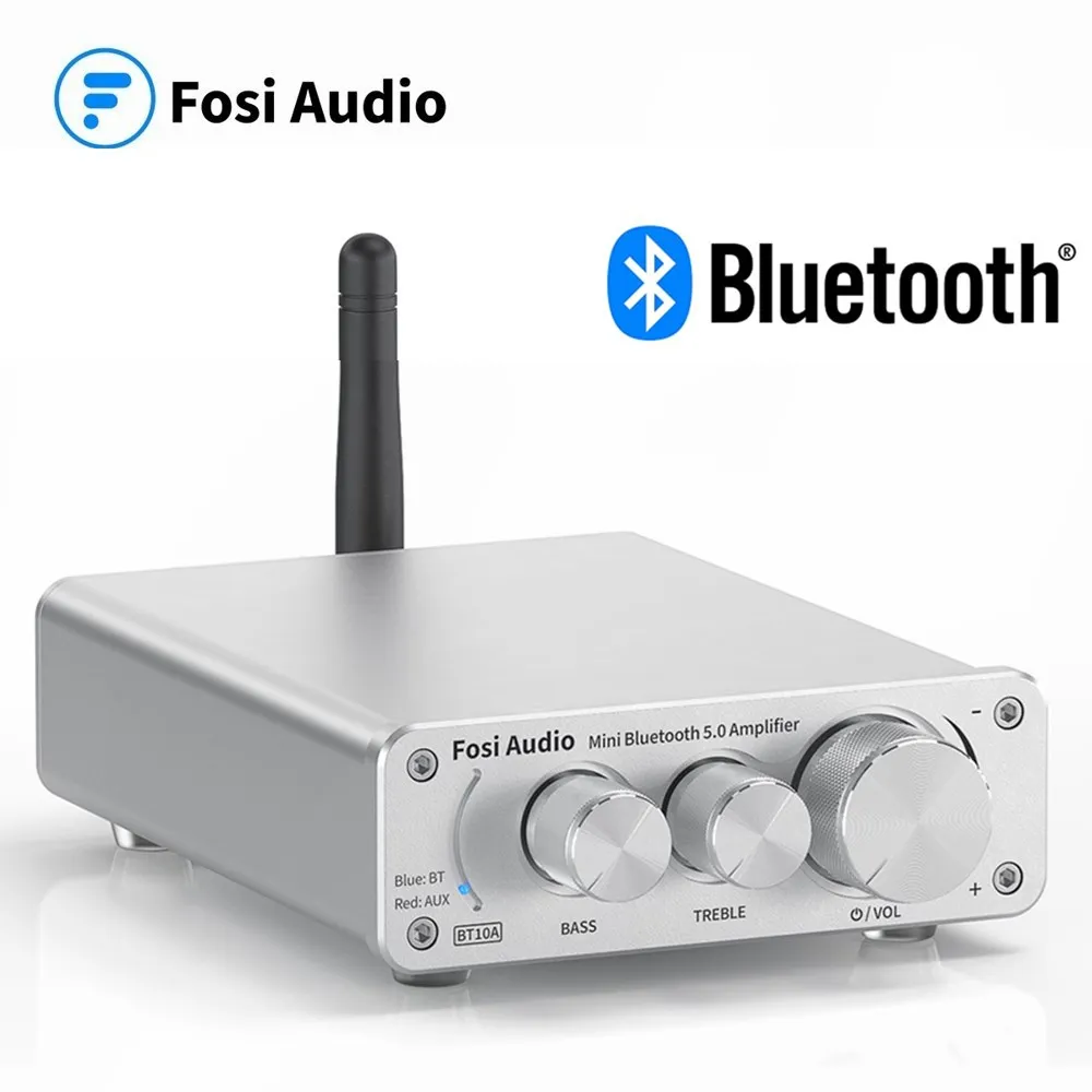 Amplifier-Receiver Speakers Class-D Integrated-Amp Fosi Audio Mini Hifi Stereo BT10A