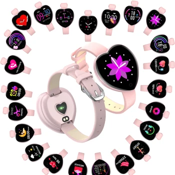 

Heart Bracelet T52 Fitness Activity Observation IP67 Time Display Heart Rate Blood Pressure Sleep Tracker Women Pink Watch