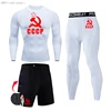 CCCP Mens Tracksuit Set Winter Thermal underwear shirt Compression sportswear 4XL Workout set Quick dry Running base layer Set 5