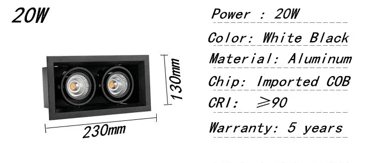 长方形筒灯_cob双头射灯嵌入式长方形格栅吊顶灯三头豆胆灯单头---阿里巴巴_02_27