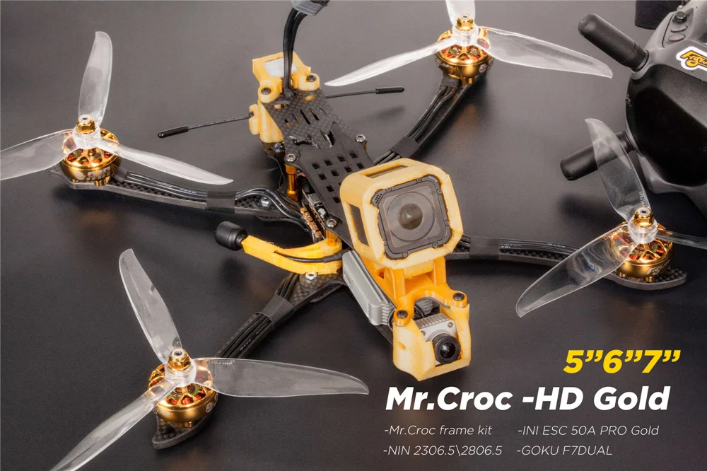 Высокое качество FLYWOO Mr. Croc HD 225 мм 5 дюймов \ 6 дюймов \ 7 дюймов FPV Фристайл гоночная рамка Комплект для FPV HD Запчасти Аксессуары