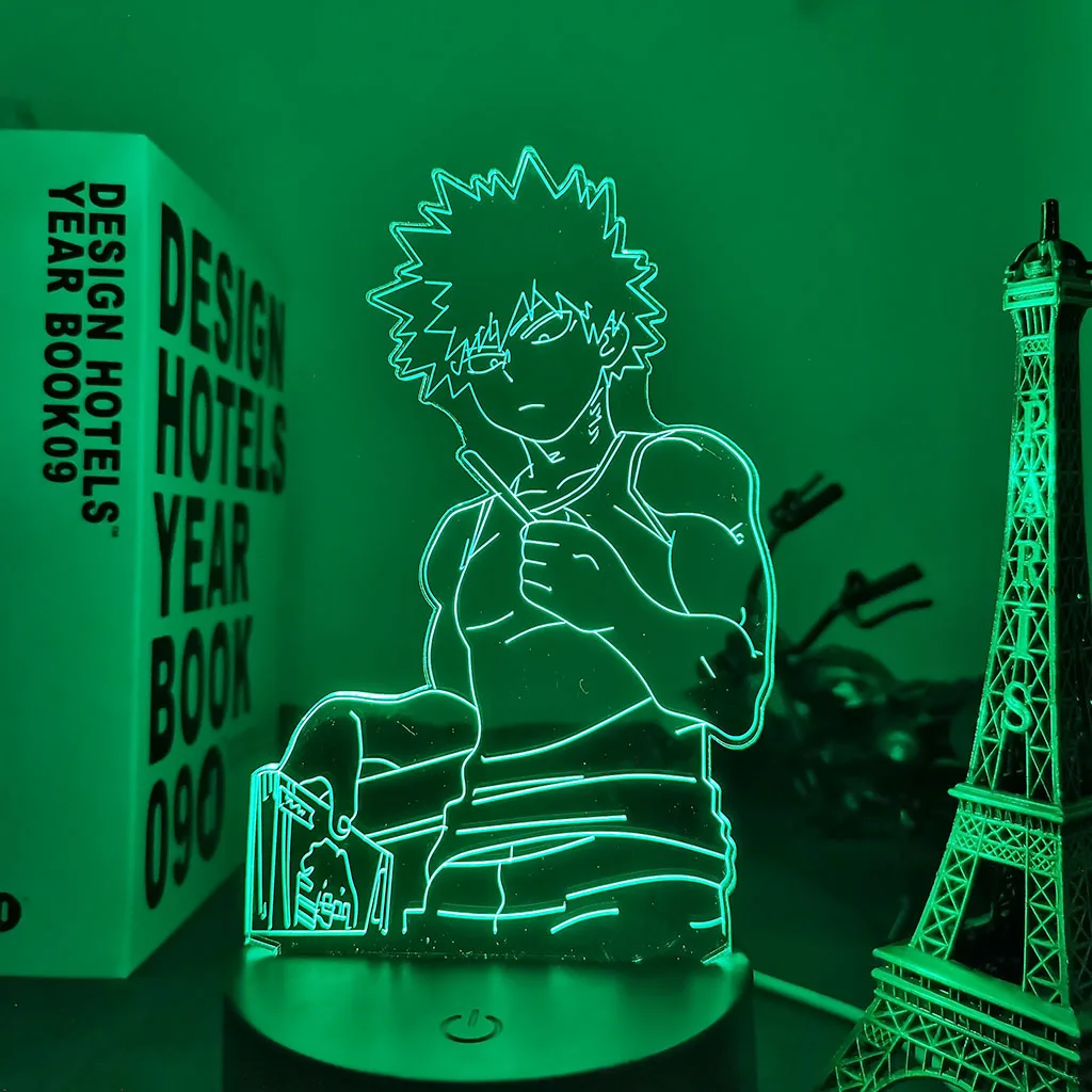 cool night lights 3d Light Bakugo My Hero Academia for Bedroom Decor Birthday Gift Manga Gadget My Hero Academia Katsuki Bakugo Lamp Anime night lights for adults