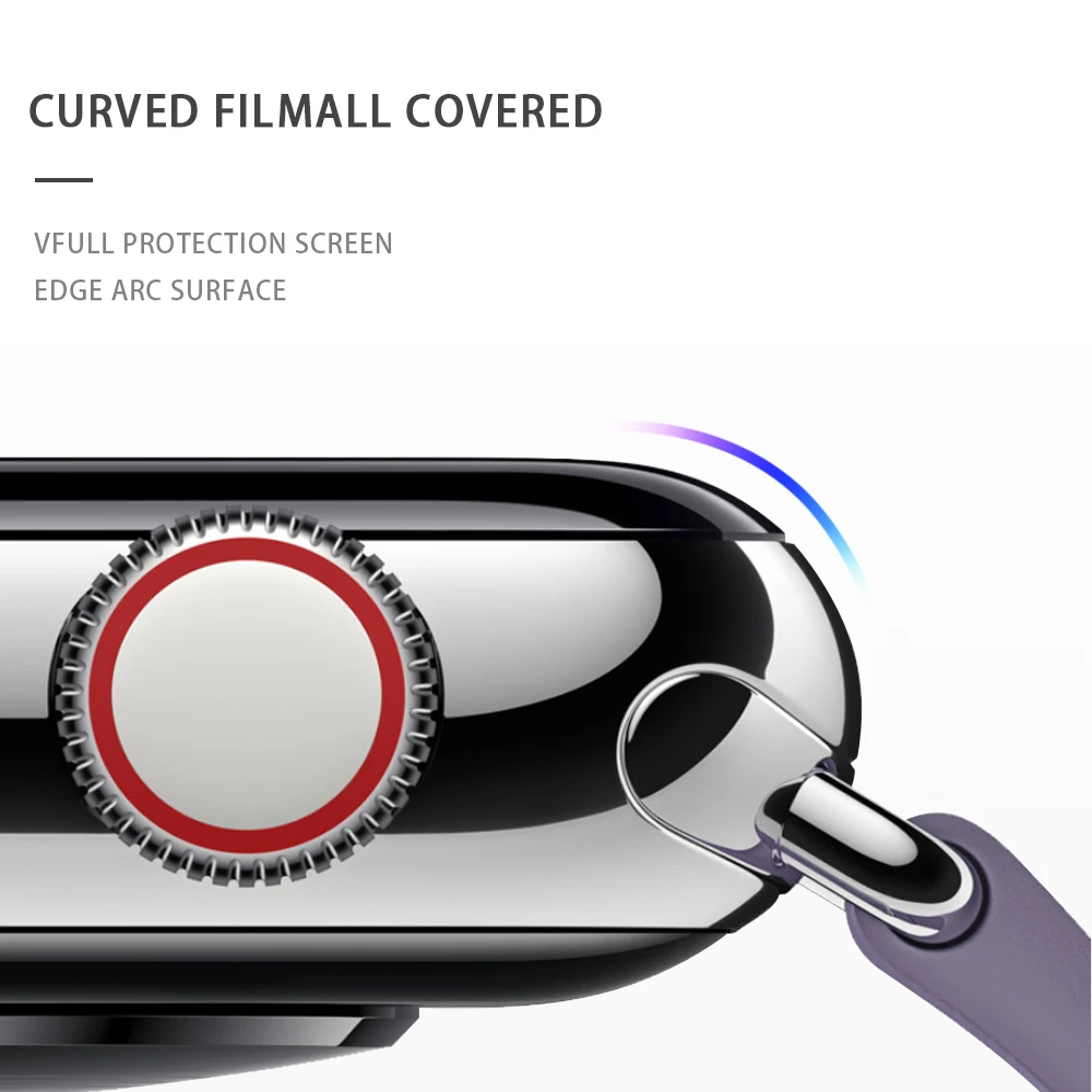 Подходит для Apple Watch, водонепроницаемая мягкая стеклянная пленка серии 5, 4, 38 мм, 40 мм, 42 мм, 44 мм, закаленное защитное стекло Iwatch 3, 2, 1 для часов