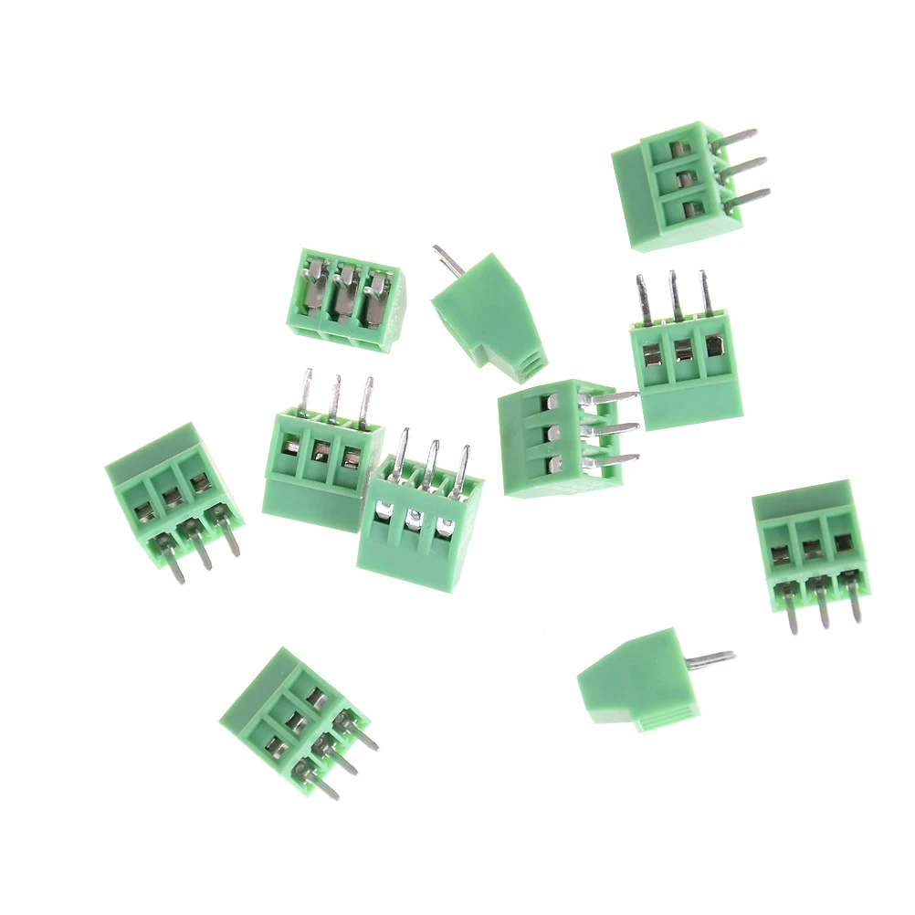 10 шт. PCB винт клеммный блок разъемы 150 в 6A Медь PCB клеммные блоки 5 мм 3 контакта