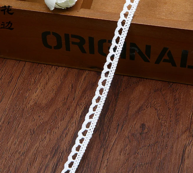 Lace Ribbon lace ribbon lace sewing supplies lace sewing accessories 10 Meters 7mm 100% Cotton Lace Trimming Wedding Crocheted Cotton Trim DIY Sewing Materials