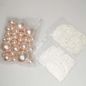

40Pcs Pearls Floating Beads Wedding Table Vase Filler Plastic Pearls with Transparent Water Gel Beads Birthday Party Decoration