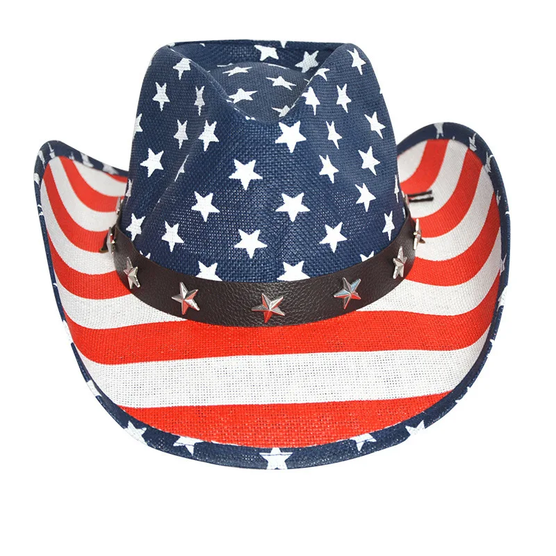 

Cowboy hat American West curled straw hat Panama cowboy hat Top hat Personality star cowboy sun hat Jazz hat