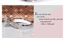 14k 585 oro blanco 3 quilates diámetro 9mm F Color Moissanite anillo de compromiso para mujeres boda con Moissanite acentos(China)