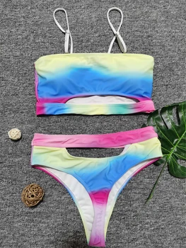 

Print Bikini Set 2020 Ruffle Swimsuit Women 2 Pieces Sexy Bikini Push Up Brazilian Swimwear Separate Bathing Suit Women