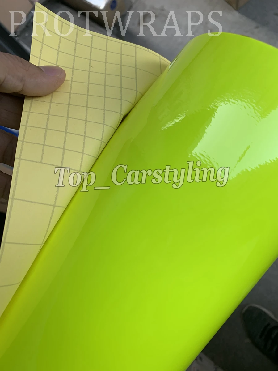 fluorescent yellow plotter sign sticker vinyl wrap covering  (4)