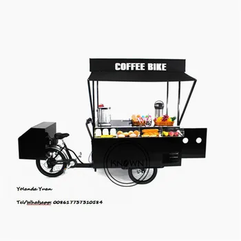 

High Quality Electric Commercial Cargo Bike CE Approved Three Wheels Mobile Tricycle Coffee Cart Beer Bike Street Truck