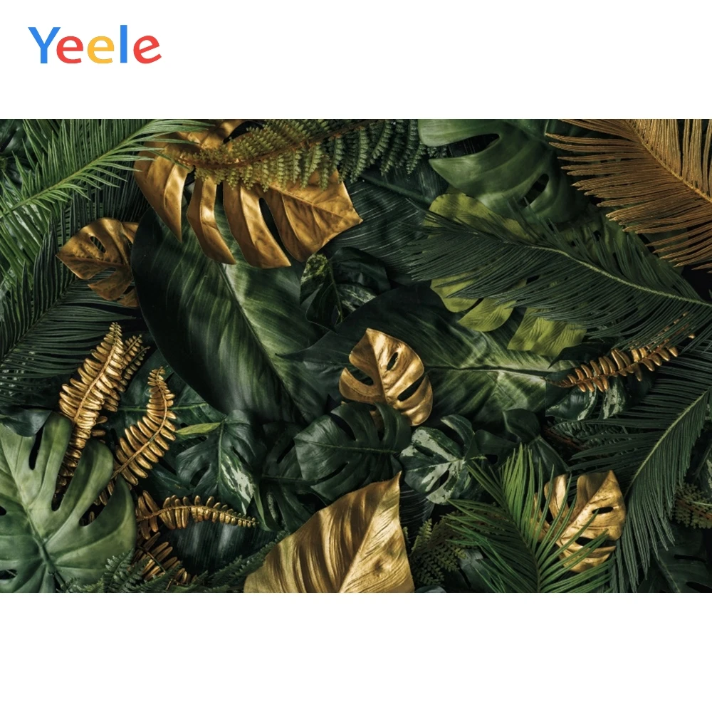 

Yeele Tropical Palms Golden Green Trees Leaves Baby Portrait Photocall Photo Backgrounds Photography Backdrop For Photo Studio