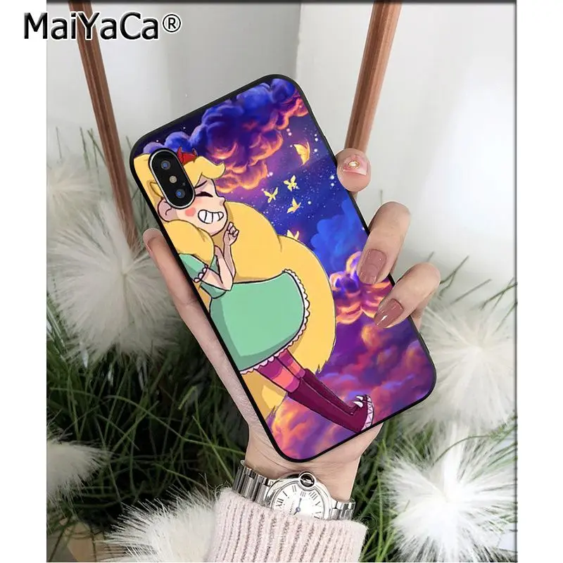 MaiYaCa STAR VS THE Force OF EVIL мягкий, силиконовый, из ТПУ черный чехол для iPhone X XS MAX 6 6S 7 7plus 8 8Plus 5 5S XR