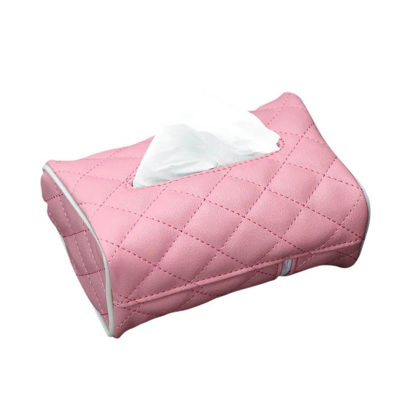 Pink Европейский стиль коробки для салфеток искусственная кожа Сумочка для салфеток прочная коробка-держатель для салфеток коробка для салфеток переносная перекачивающая Бумага Обложка - Цвет: Pink