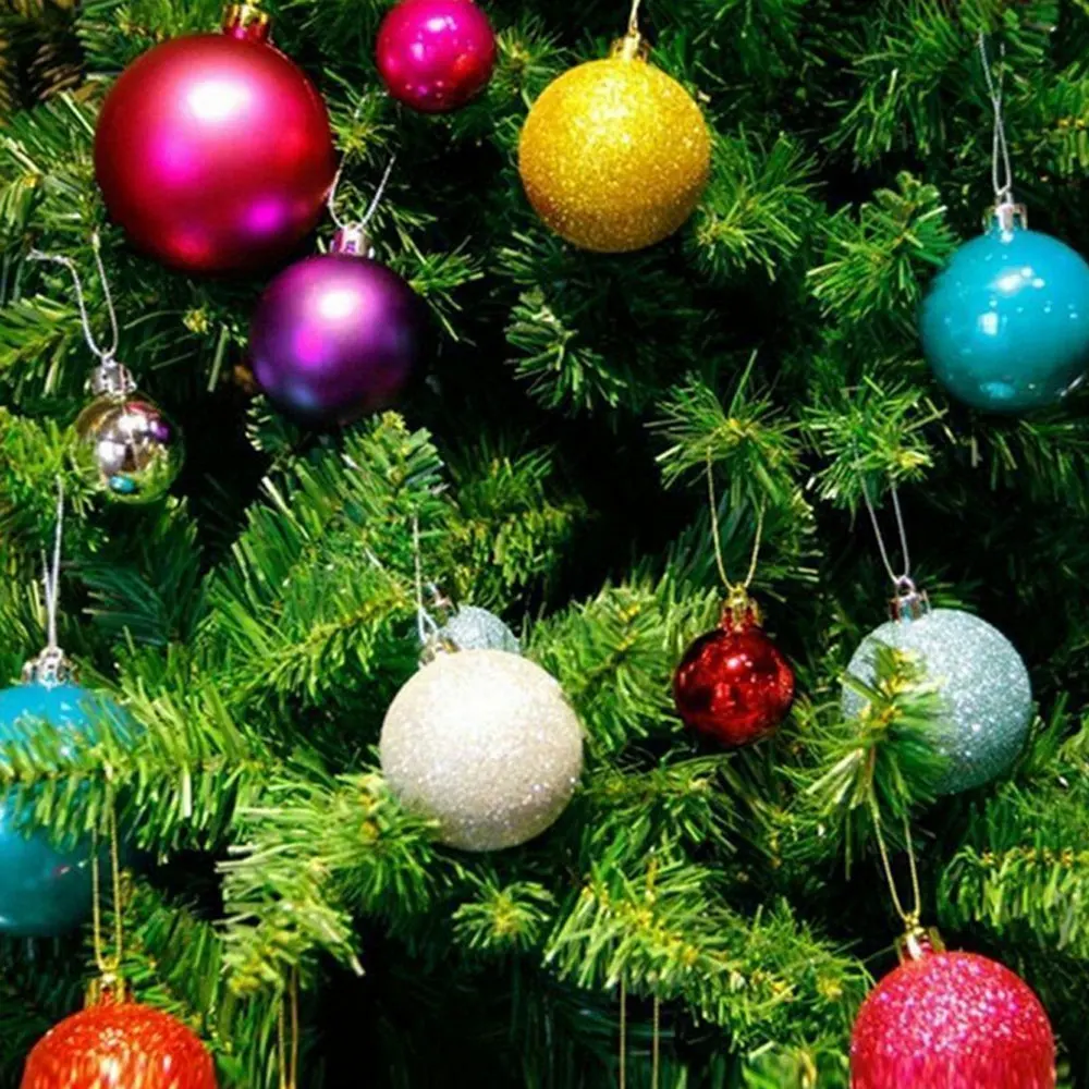 12 шт./партия 60 мм Декор рождественской елки блестящий шар Рождественская игрушка вечерние висячие украшения для украшения дома