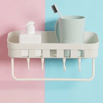 

Rectangular Shelf Hook Hole Free Toilet Kitchen Storage Rack Bathroom Shelf Wash Rack