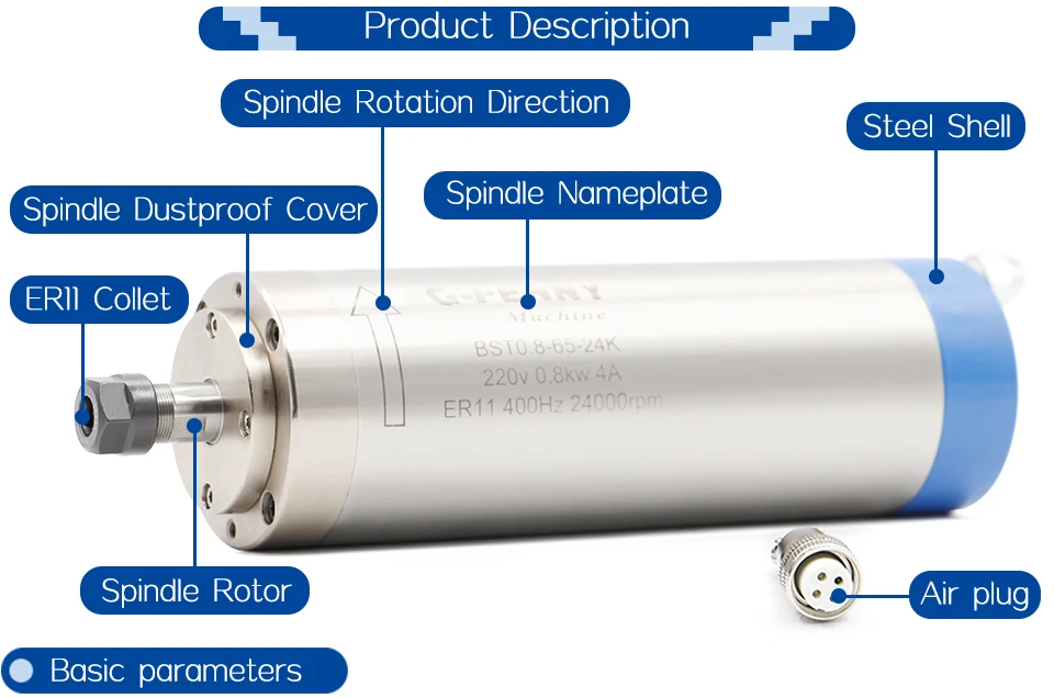 G-Penny 110 В/220 В 800 Вт электродвигатель шпинделя с водяным ...