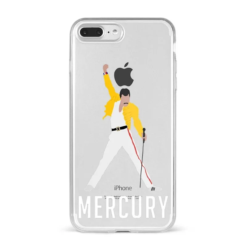 Чехол для телефона для Coque iPhone X XR XS Max 8 8Plus 7 7Plus 6 6S Plus 5S SE Фредди Меркури Queen band Мягкий силиконовый чехол