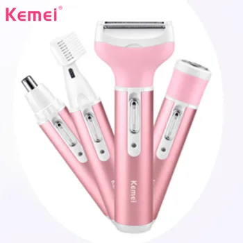 

Kemei Facial Epilator Hair Remover Cejas Depilar Rechargeable Face Depilador Herramientas 4 In1 Electric Shaver for Women D42