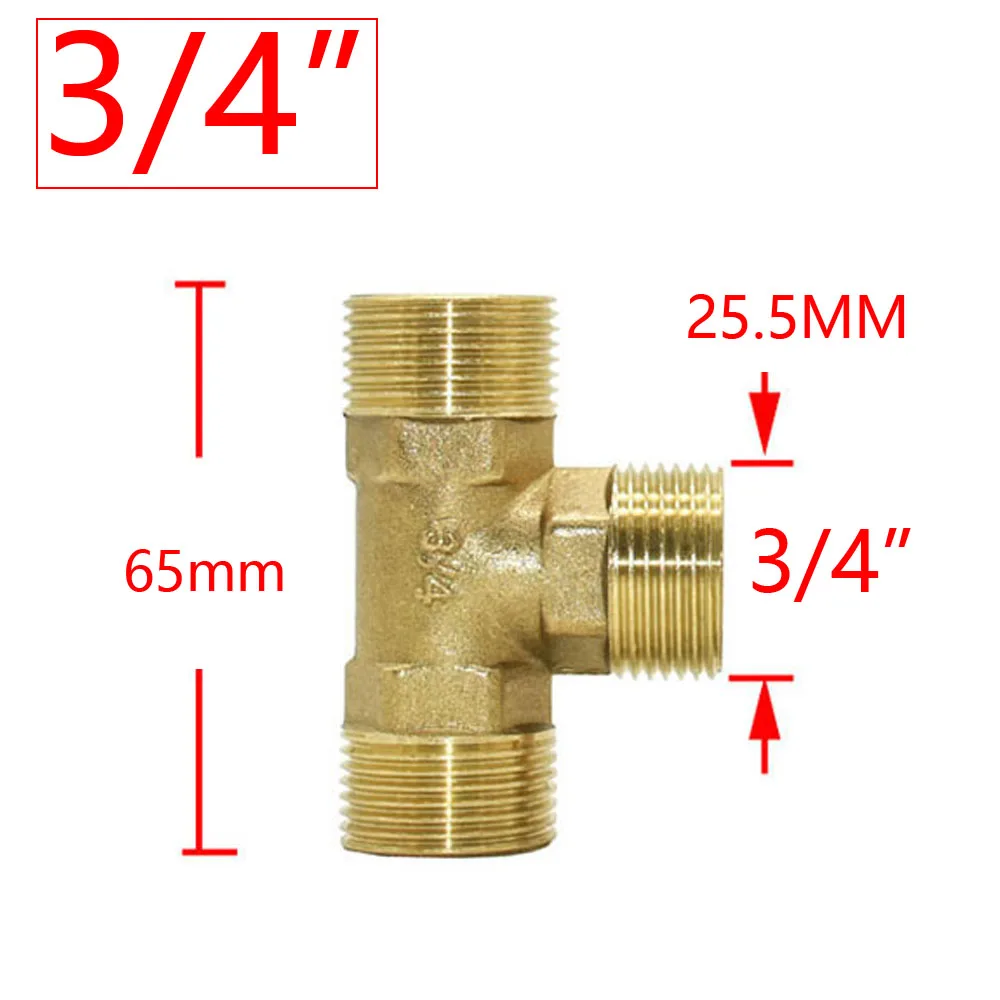 Brass 1/2" 3/4" 1" 1.2" 1.5" 2" Male Female Thread Connector Tee Elbow Repair End Cover Tube Connector Copper Plumbing Adapter