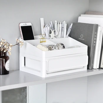 

Simple dustproof desktop drawer storage box ins student dormitory cosmetics shelf large capacity dressing box LB8221104