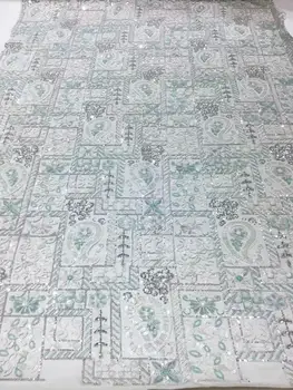 

african lace fabric with 3D flower and Sequins 2020 latest France tulle lace fabric high quality Nigeria lace for wedding FR621