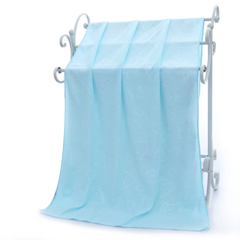 blue Новое быстросохнущее полотенце 70x140 см, впитывающее медведь, мультяшная микрофибра, Пляжная Ванна башня, мультяшный медведь, Детская - Цвет: blue