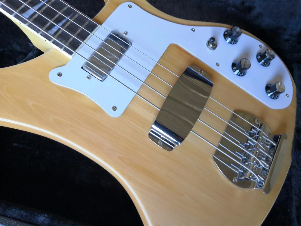 Электрическая бас-гитара из натурального дерева 4 струны для бас-гитары Rick 4003 хромовое оборудование. Индивидуальные, paypal доступны! Bs-25