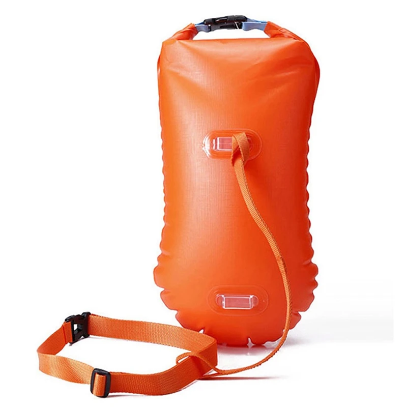 Надувная Флотационная сумка спасательный буй ПВХ водонепроницаемая сухая сумка рюкзак для плавания каяк рафтинг дрейфующий Кемпинг Пешие Прогулки Дайвинг хранение - Цвет: Оранжевый