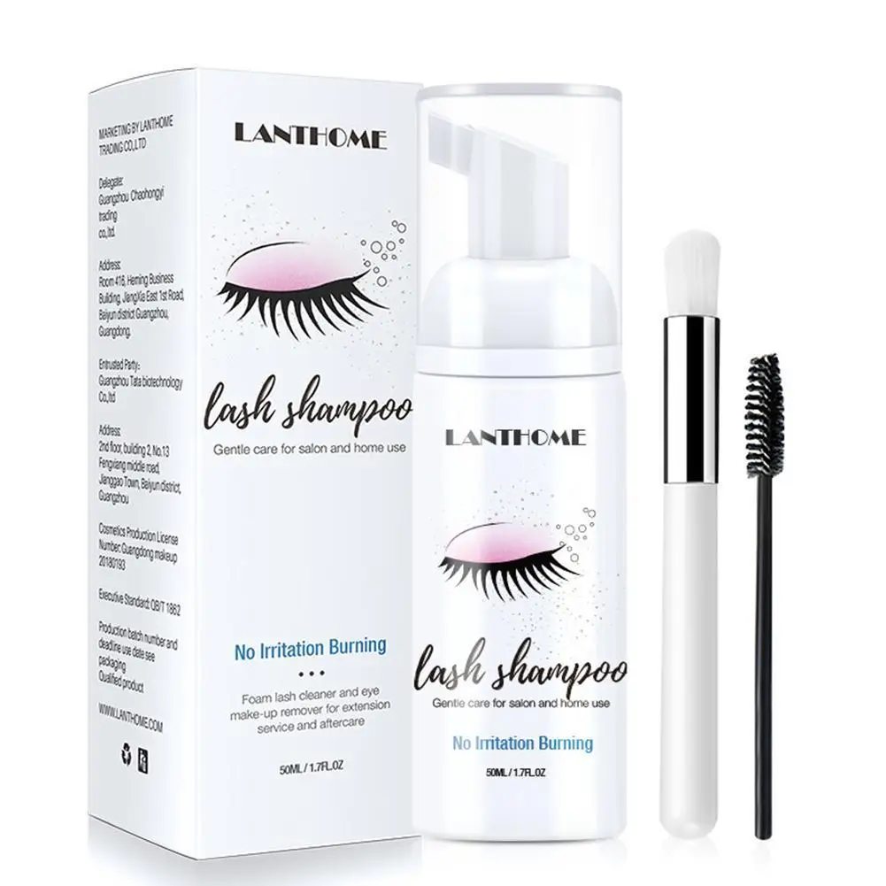

Eyelash Extension Cleanser With Cleaning Brush Fast Stimulation Safe Eyelashes Foam Set Cleaning Makeup Mild No Remover Mou R6J6