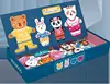 Magnetic Puzzle Animals Bear Wooden Magnetic Puzzle Drawing Board Jigsaw puzzle game wooden assembling Baby Learning Toy 2