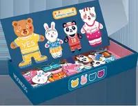 Magnetic Puzzle Animals Bear Wooden Magnetic Puzzle Drawing Board Jigsaw puzzle game wooden assembling Baby Learning Toy 2