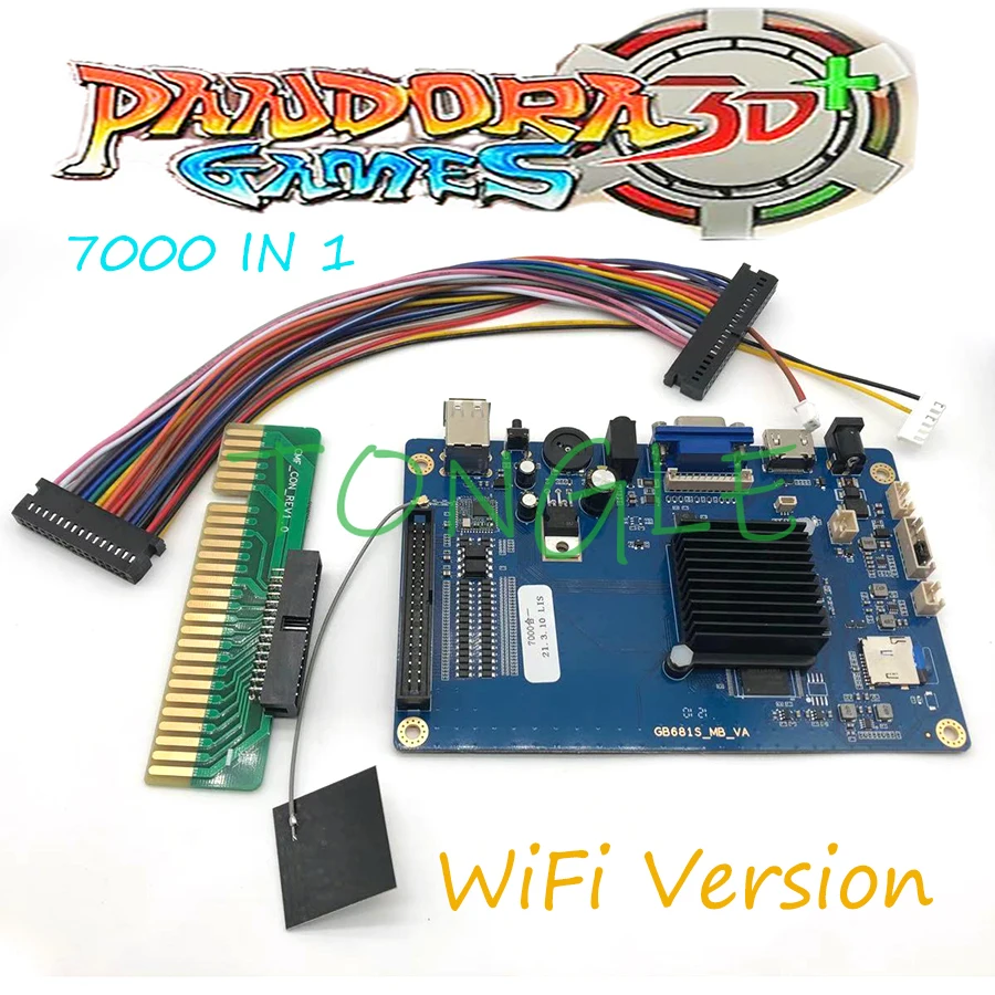 판도라 박스 3d Saga EX 7000 In 1 게임 내장 64g Wifi 저장 기능, 멀티 플레이어 조이스틱 아케이드 게임 콘솔  PCB 비디오-Freehip.co.kr