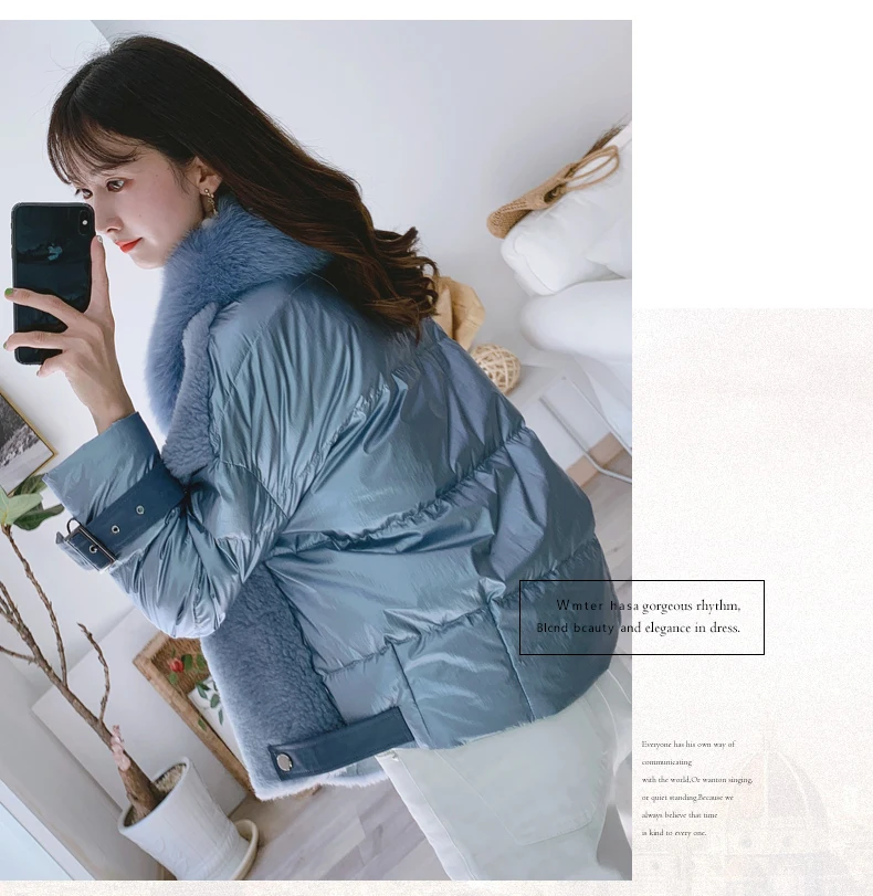 Clearance Real Fur Coat Winter Coat Women Clothes 2019 Korean Fashion Sheep Shearing 100% Wool Jacket Duck Down Jackets 919150 YY1703 2