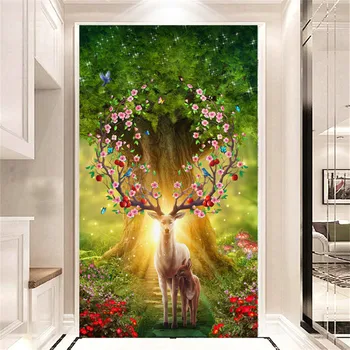 

5D DIY Diamond Painting KitsDeer Elk Full Drill Round Diamond Mosaic Picture Of Rhinestones Christmas Trees Gift Home Decor