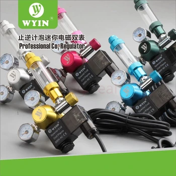 

Aquarium CO2 Regulator Magnetic Solenoid Valve with Bubble Counter Water Plant Tank CO2 Pressure Flow Control Double Gauge
