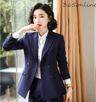 

High Quality Fabric Autumn Winter Long Sleeve Formal Blazers and Jackets Coat OL Styles Double Breasted with Pockets Outwear
