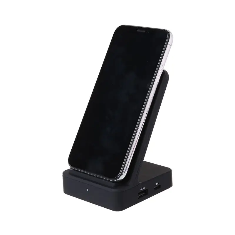 3 In 1 Fast Qi Wireless Charger with PD Interface QC 3.0 Type C Adapter for Huawei Samgsung Xiaomi Smart Cellphones Device