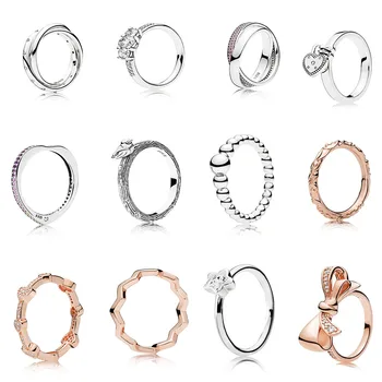 

MULIER 2020 Bow Heart Shape and Round Simple Ring Original Classic European Pop Style Mother's Day Gifts Women's Fashion Jewelry