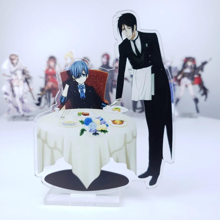 Аниме Черный Дворецкий Себастьян Михаэлис Ciel Phantomhive Косплэй двойная акриловая сторона Стенд Рисунок Модель пластина настольная Декор Новогодний подарок