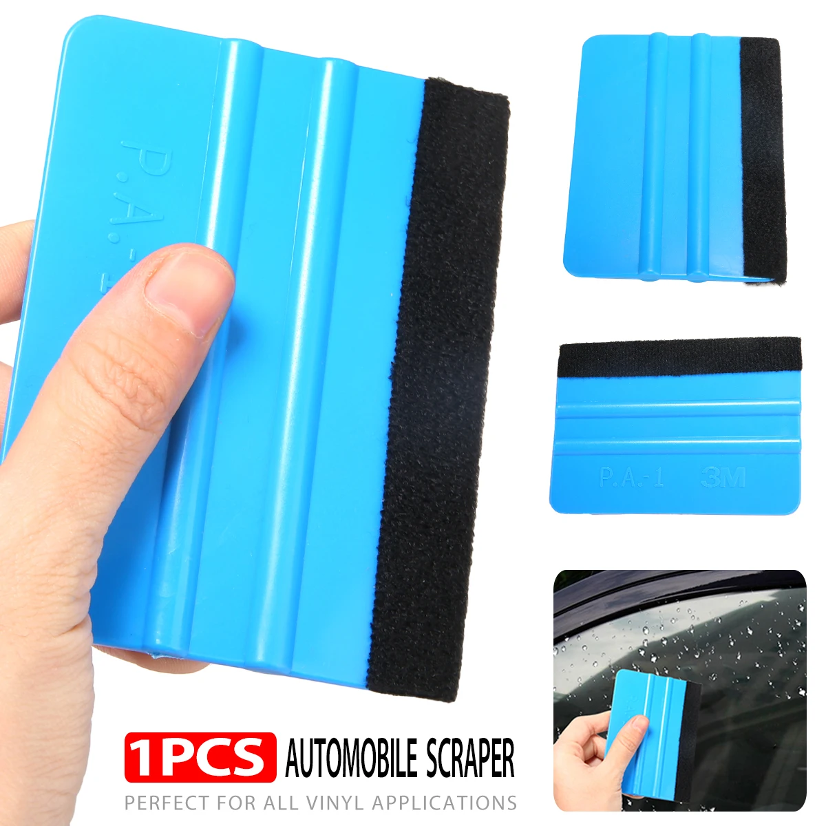 New Arrival 1pc 10x7.5cm Plastic Car Vinyl Squeegee Decal Wrap Application Tool Soft Felt Edge Scraper for Vinyl Applications