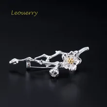 Leouerry, 925 пробы, серебро, винтажные ветви, цветок, броши для женщин, винтажный стиль, для женщин, для девушек, элегантное серебро, 925, ювелирное изделие
