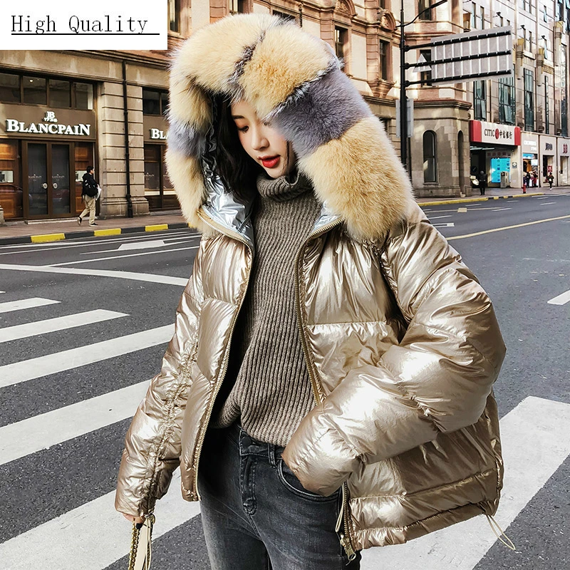 

Winter Down Jacket Women Thick Warm Down Coats Female Short Down Parka Real Fox Fur Hooded Clothes Chaqueta Mujer LWL1348