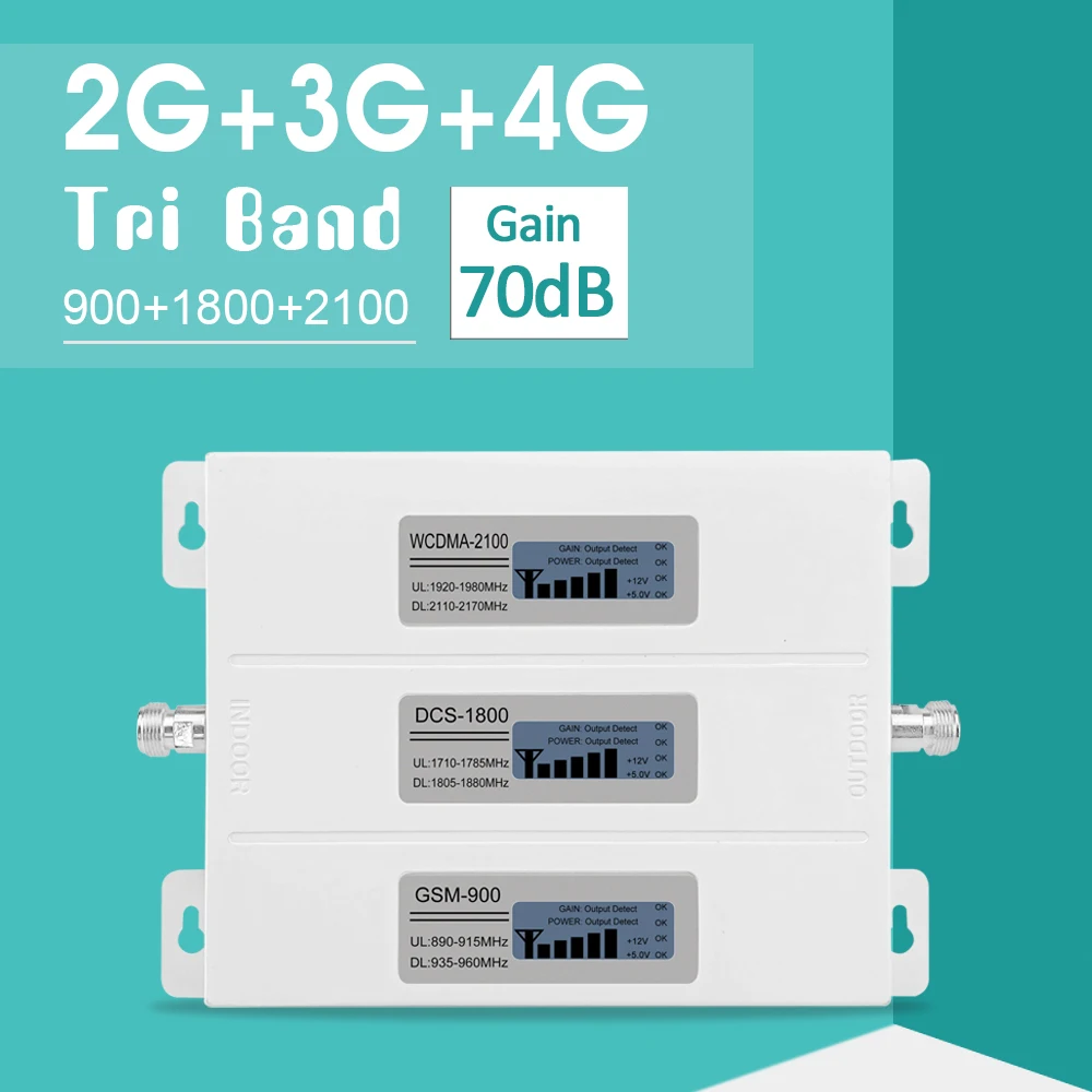 2G 3g 4G усилитель сигнала GSM повторитель усилитель 4G мобильный телефон GSM 900 DCS 1800 WCDMA 2100 Tir Band сотовый телефон усилитель сотовой связи